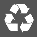 icone gris avec sigle recyclage blanc à l'intérieur 