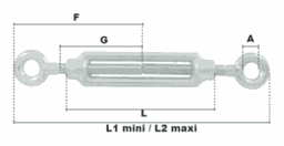 Dimensions d'un tandeur à lanterne à deux anneaux 