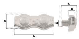 Dimension serre câble plat inox 