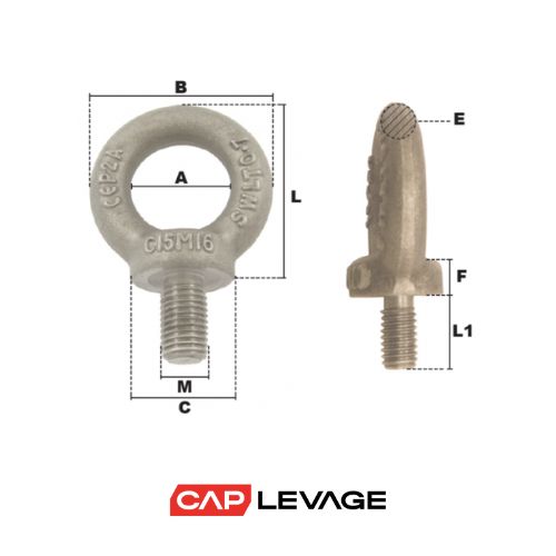 ANNEAU DE LEVAGE MÂLE À VISSER
