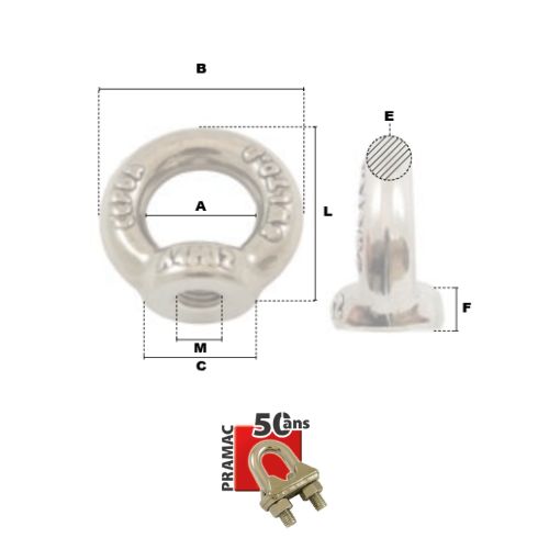 AFI - ANNEAU DE LEVAGE FEMELLE INOX