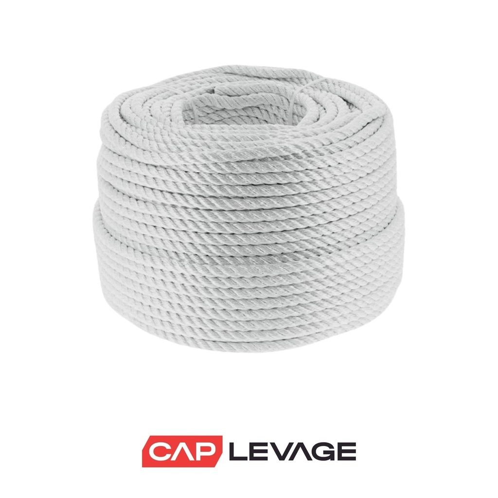 CORDE POLYPROPYLENE TROIS TORONS D8MM BLANCHE
