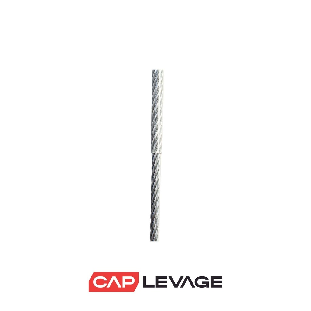 CABLE ACIER GAINÉ TRANSLUCIDE PVC D4-5MM 7 x 7