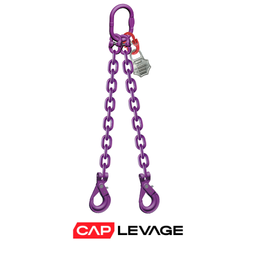 ELINGUE CHAINE 2 BRINS D8 CROCHET AUTOMATIQUE CMU 3.5 T GRADE 100
