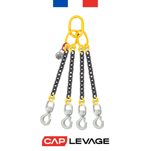 ELINGUE CHAINE 4 BRINS D10 CROCHET A LINGUET TOURNANT CMU 6.7 T GRADE 80