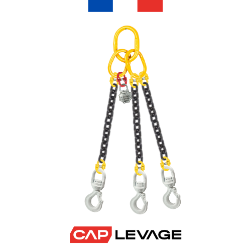 ELINGUE CHAINE 3 BRINS D6 CROCHET A LINGUET TOURNANT CMU 2.36 T GRADE 80