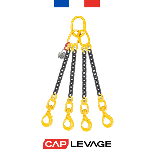 ELINGUE CHAINE 4 BRINS D8 CROCHET AUTOMATIQUE TOURNANT CMU 4.25 T GRADE 80