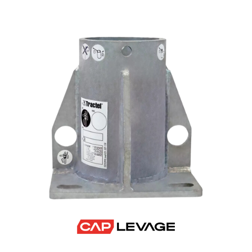 [TRACTEL -210108] EMBASE DE FIXATION AU SOL VERTICALE DAVITRAC