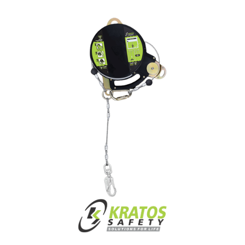 T-LINE - ANTICHUTE A RAPPEL AUTOMATIQUE A DOUBLE CABLE DE SECURITÉ EN ACIER - 140 KG