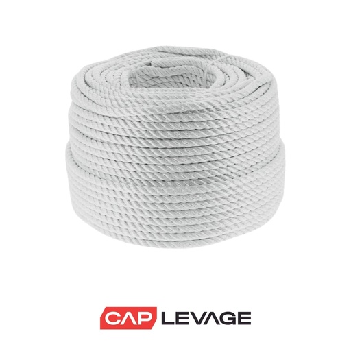 [PP08] CORDE POLYPROPYLENE TROIS TORONS D8MM BLANCHE