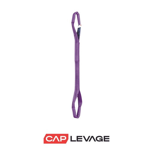[P0102] ÉLINGUE SANGLE PLATE BOUCLES RENFORCÉES - CMU 1 TONNE - 2 MÈTRES
