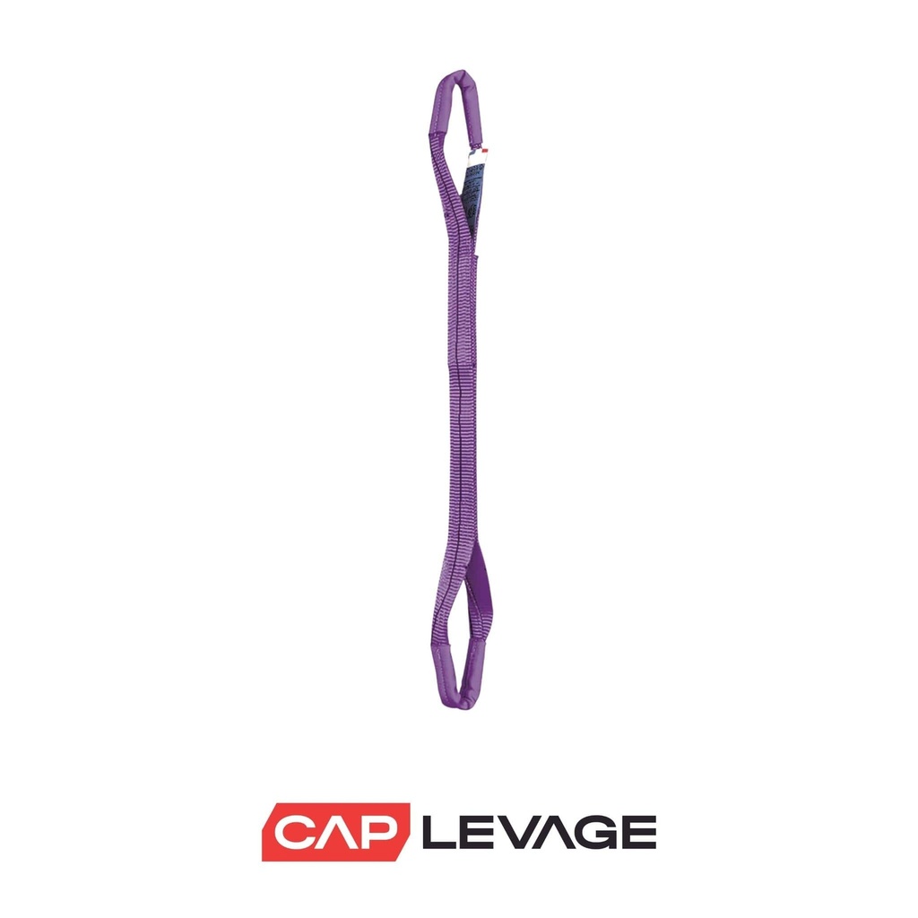 ÉLINGUE SANGLE PLATE BOUCLES RENFORCÉES - CMU 1 TONNE - 4 MÈTRES